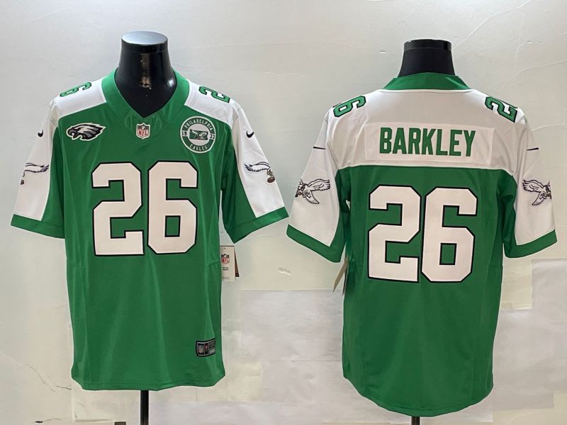Men Philadelphia Eagles #26 Barkley Green Thanksgiving three generations 2024 Nike Limited NFL Jersey style 3->detroit lions->NFL Jersey
